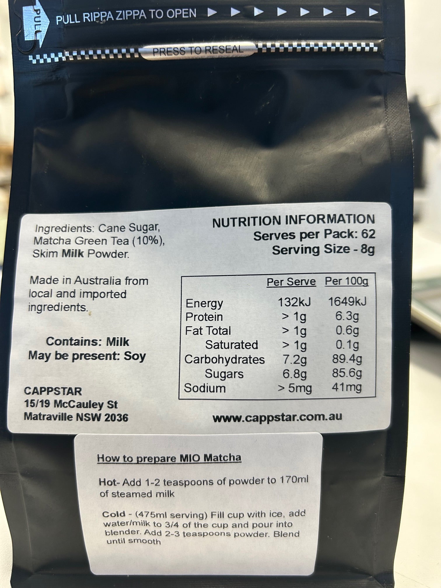 MIO Matcha Green Tea Latte Powder 500g