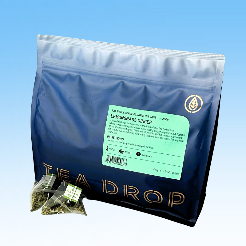 Lemongrass Ginger Tea - Tea Drop 100's Single cup tea bags