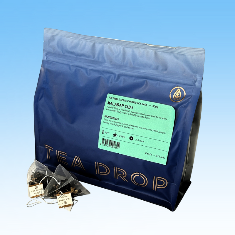 Malabar Chai Tea - Tea Drop 100's single cup tea bags