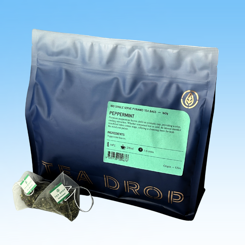 Peppermint Tea - Tea Drop 100's Single cup tea bags