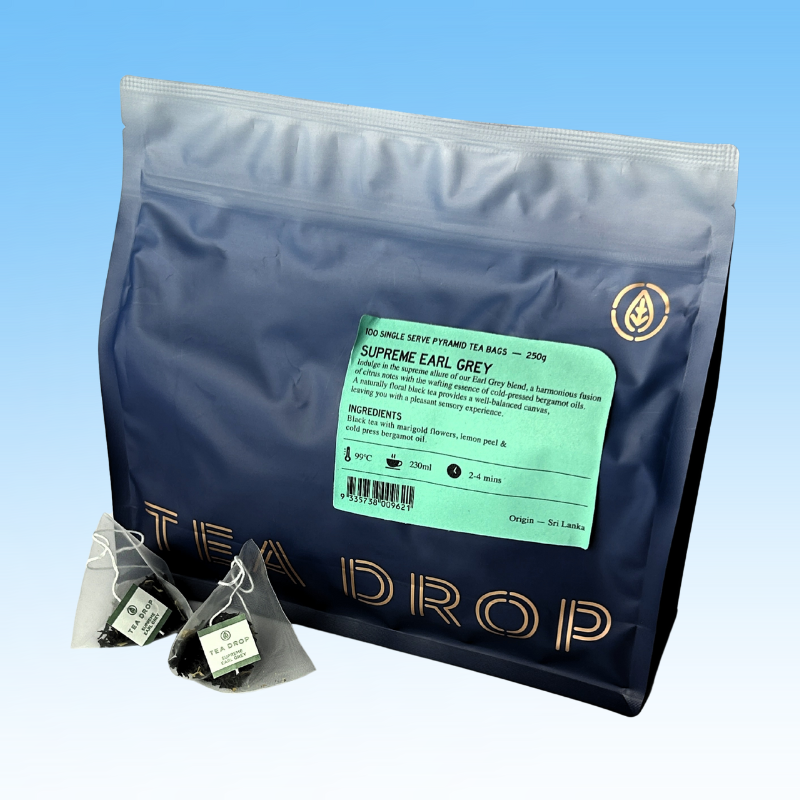 Supreme Earl Grey Tea - Tea Drop 100's single cup tea bags