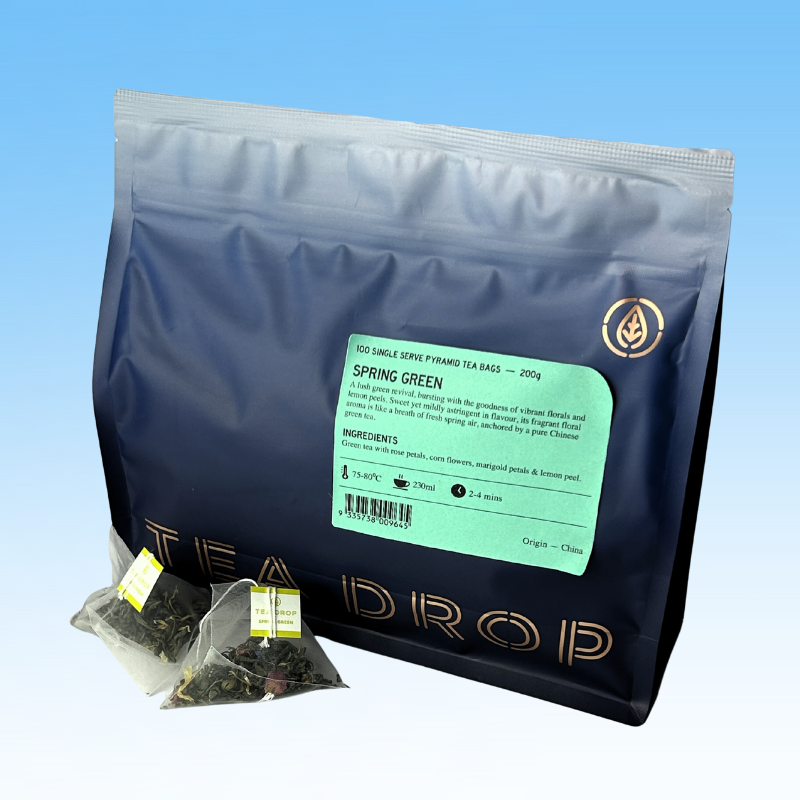 Spring Green Tea - Tea Drop 100's Single cup tea bags