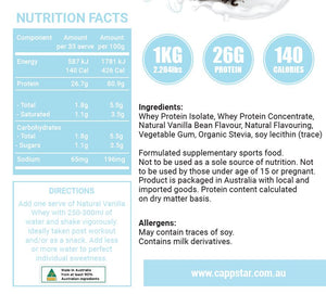 Vanilla Whey Protein 1kg - Cappstar