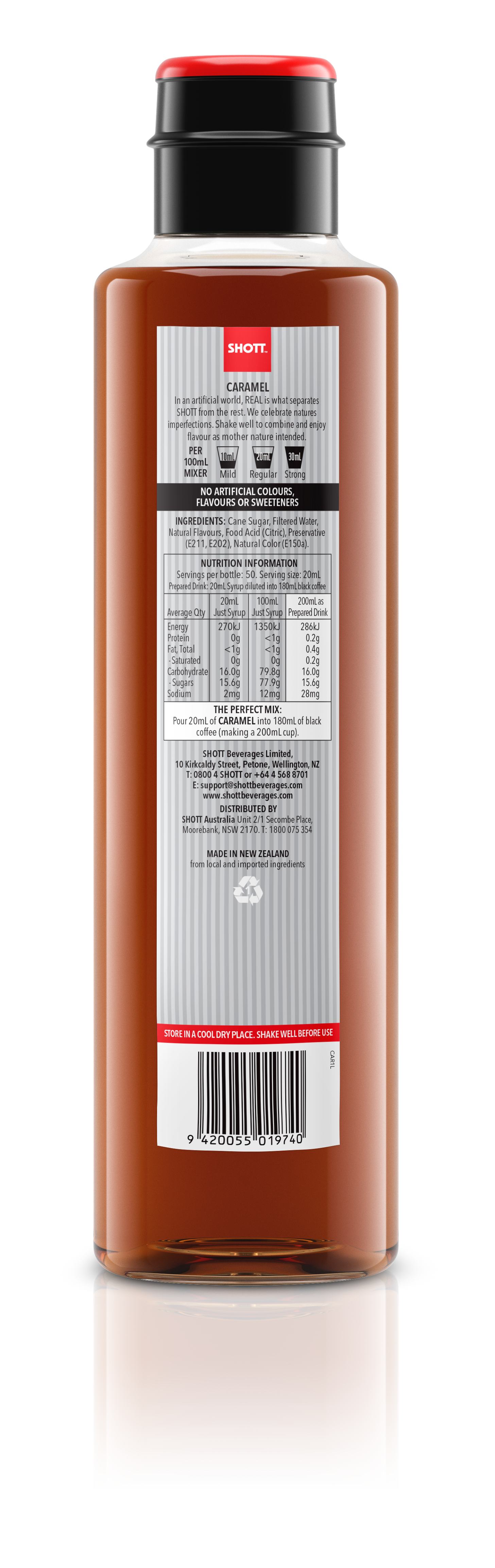 Shott Caramel Syrup 1Lt